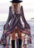Vestido largo bohemio folk con estampado floral Ada
